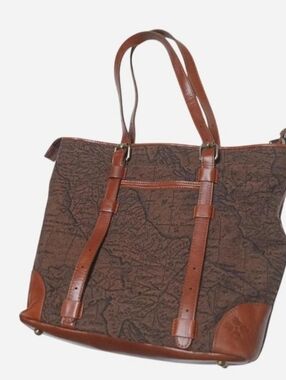 Patricia Nash Brown Canvas & Leather Tote Bag for Men